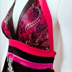 Silk halter printed maxi